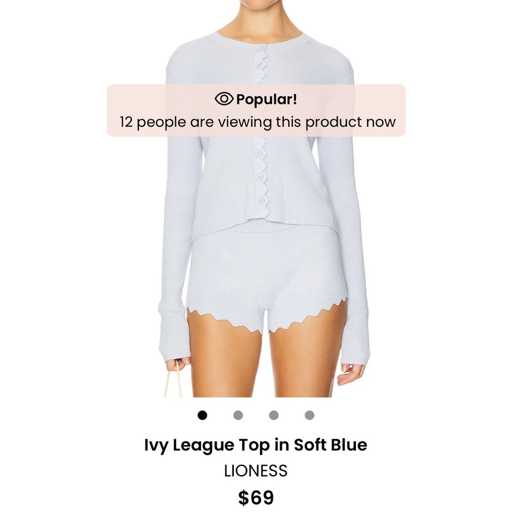 Lioness Light Blue Scalloped Top